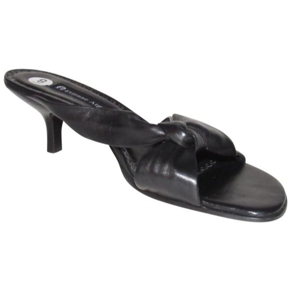 Etienne Aigner MADERA Black Leather Mules Sandal